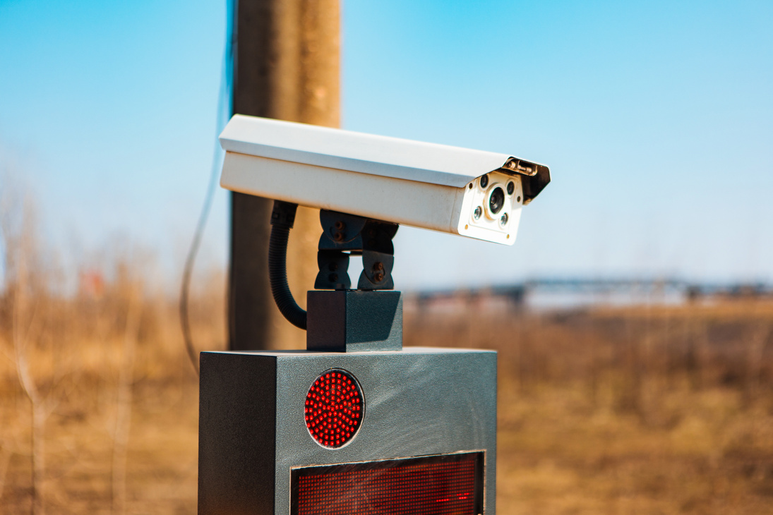 License plate recognition monitoring camera in parking lot